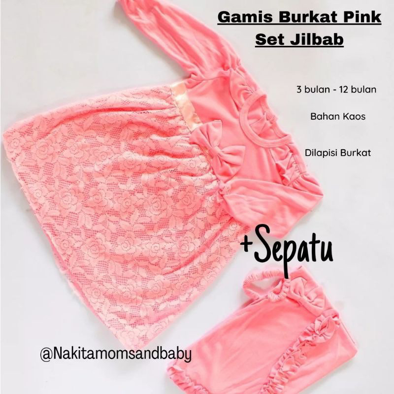 Gamis Bayi Newborn Burkat Set Jilbab Free - Image 5